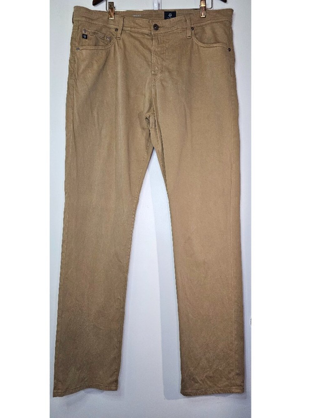 AG 38x34 The Graduate Tailored Leg Slim Straight Denim Jeans W38 L34 Tall Khaki